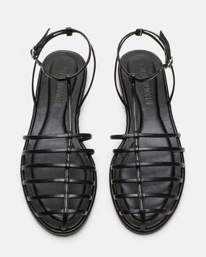 MARIN Black Flat Strappy Fisherman Women's Sandal | Steve Madden Trusted