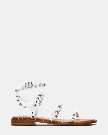 TRAVEL Clear Women's Studded Strappy Sandal | Steve Madden Best Price