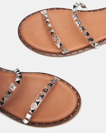 TRAVEL Clear Women's Studded Strappy Sandal | Steve Madden Best Price