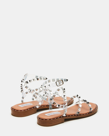TRAVEL Clear Women's Studded Strappy Sandal | Steve Madden Best Price