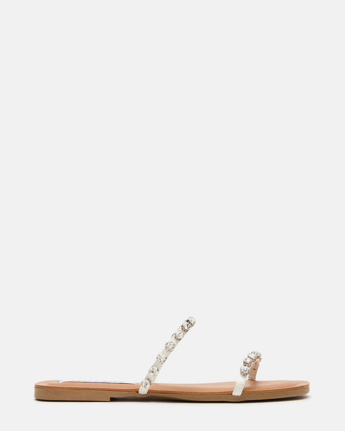 RETREAT Rhinestones Women's Strappy Square-Toe Slide Sandal | Steve Madden Trusted