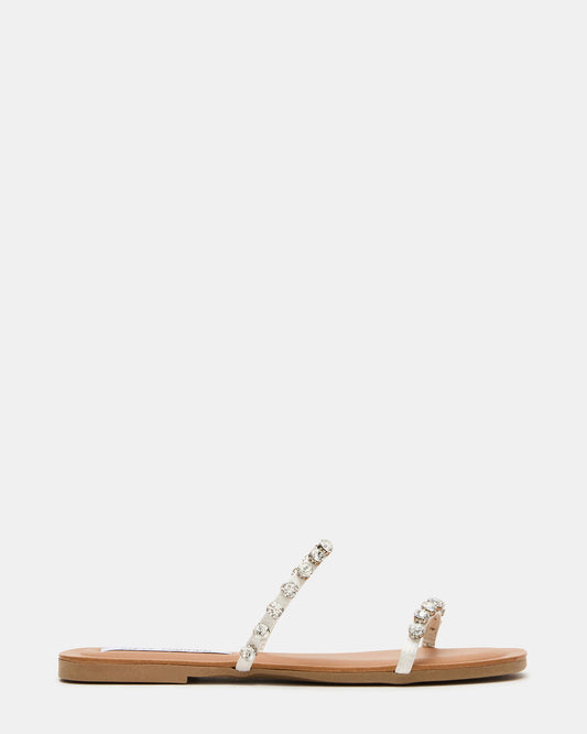 RETREAT Rhinestones Women's Strappy Square-Toe Slide Sandal | Steve Madden Trusted
