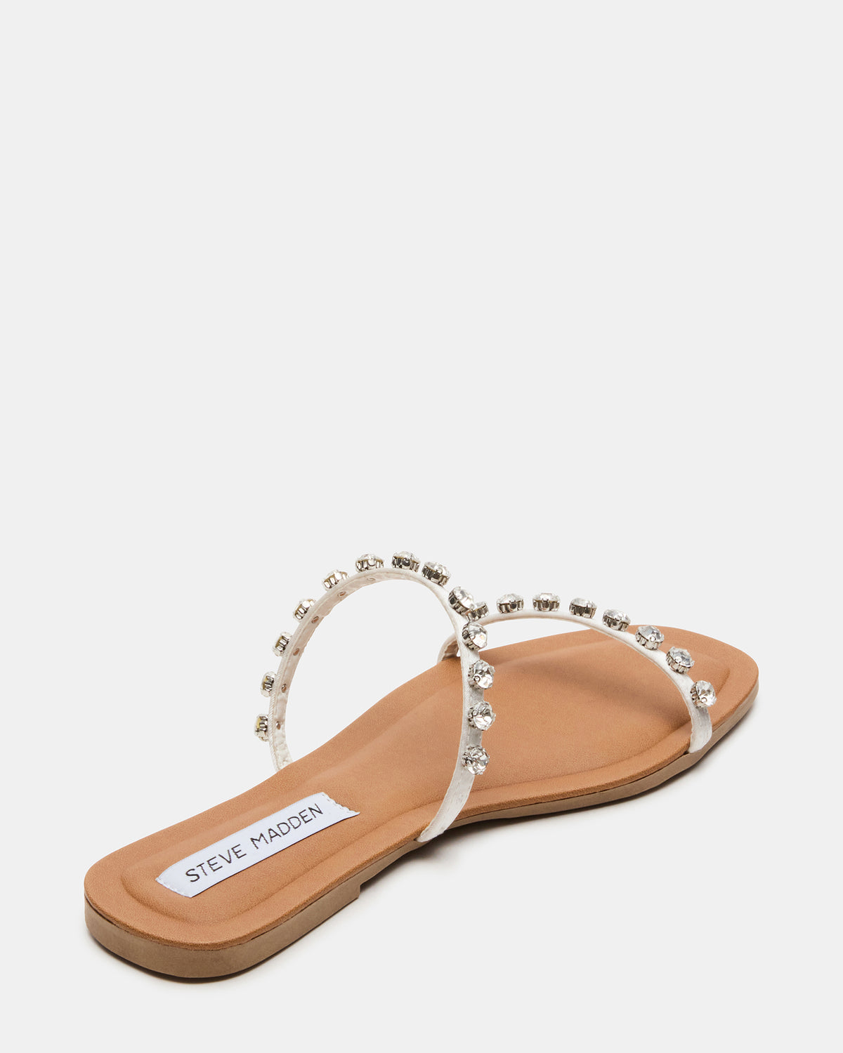 RETREAT Rhinestones Women's Strappy Square-Toe Slide Sandal | Steve Madden Trusted