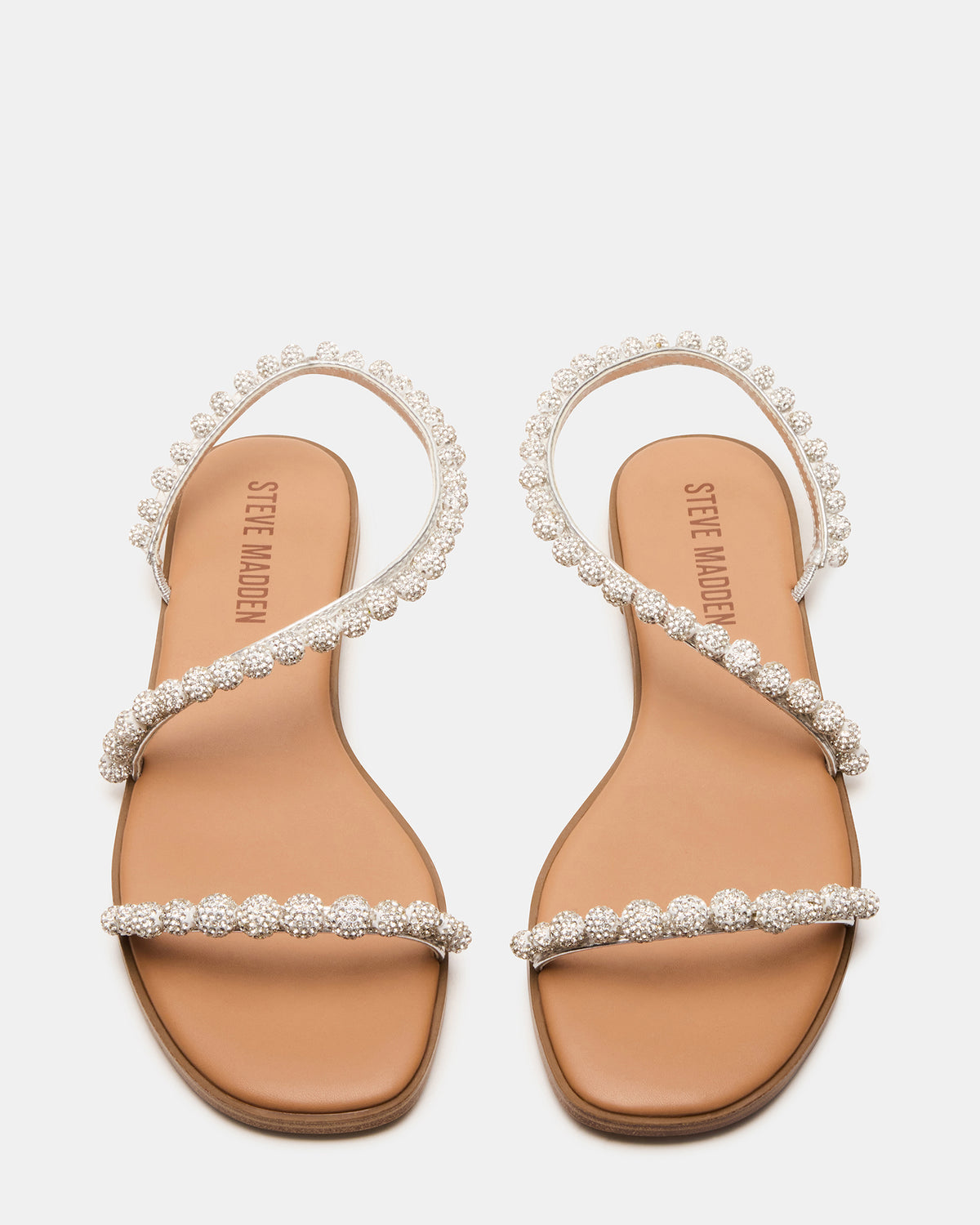 KINDRED Silver Multi Strappy Rhinestone Flat Women's Sandal | Steve Madden Trusted