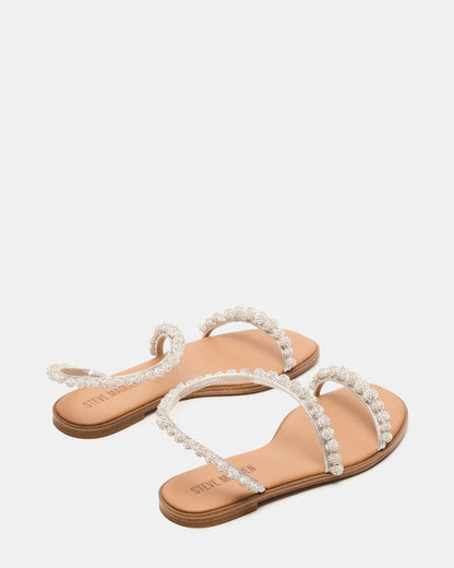 KINDRED Silver Multi Strappy Rhinestone Flat Women's Sandal | Steve Madden Trusted