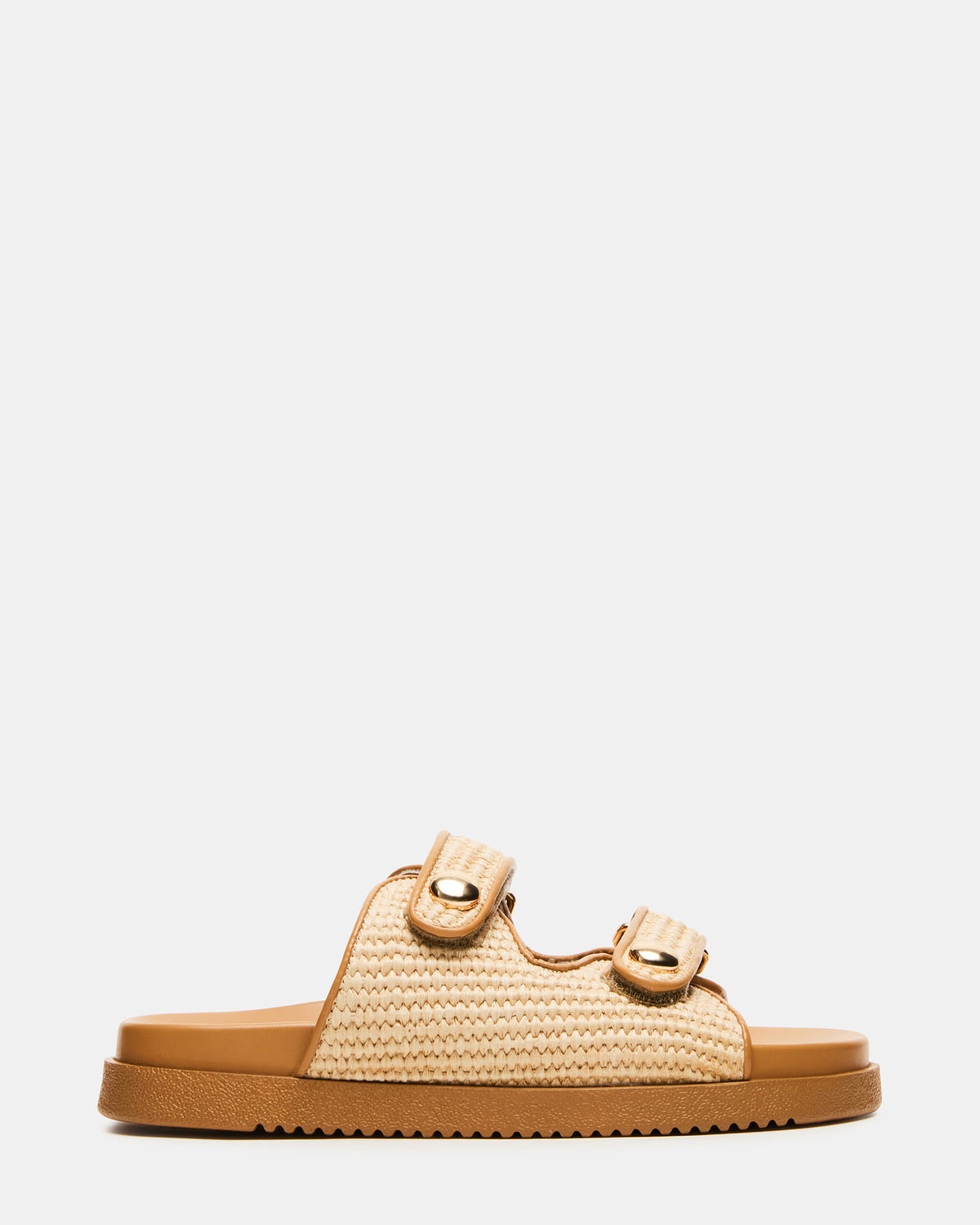 ATHENS Natural Raffia Slide Footbed Flatform Women's Sandal | Steve Madden Trusted