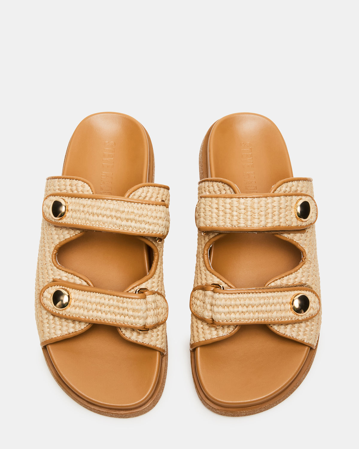 ATHENS Natural Raffia Slide Footbed Flatform Women's Sandal | Steve Madden Trusted