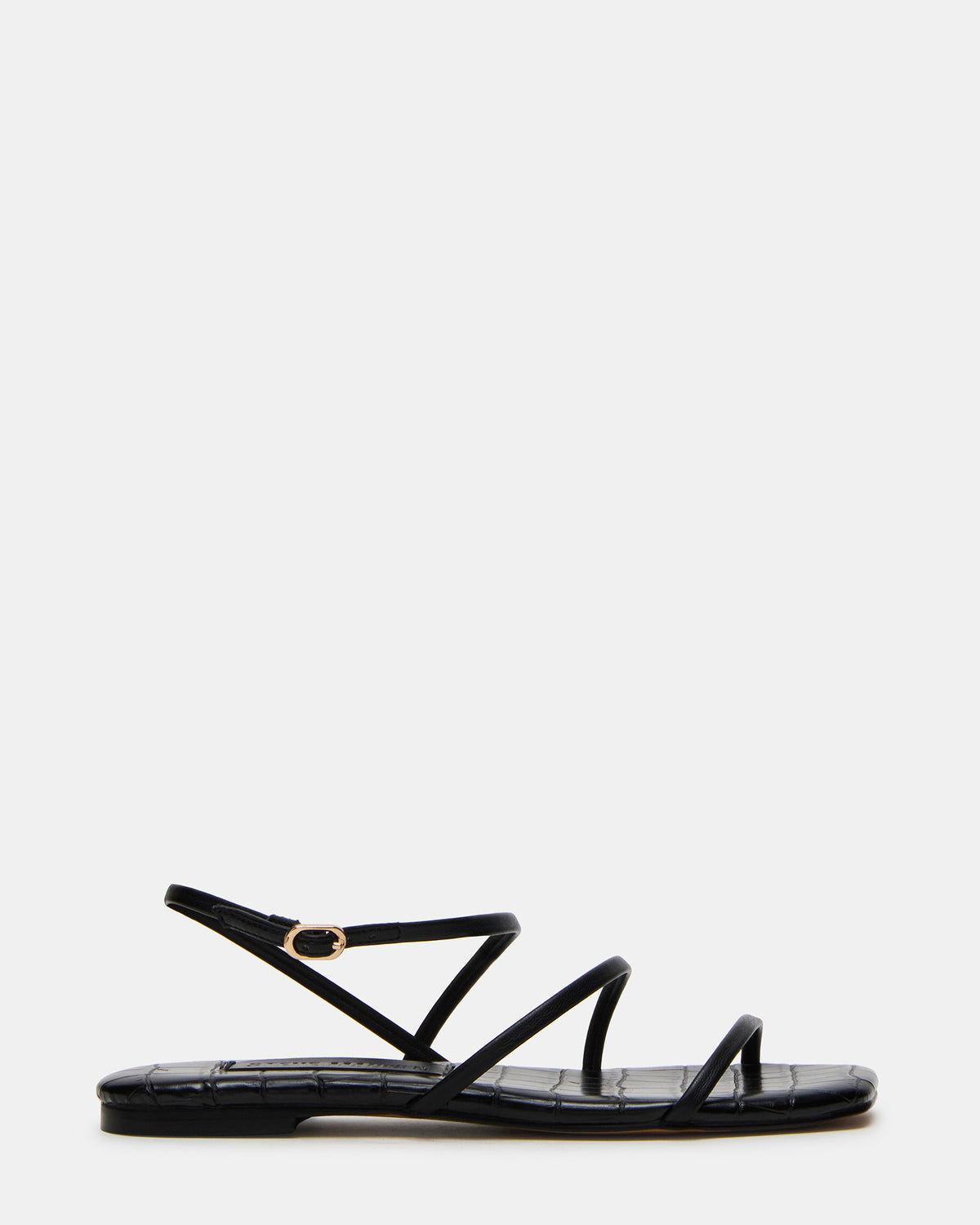 TANGO Black Square-Toe Strappy Women's Sandal | Steve Madden Top Pick