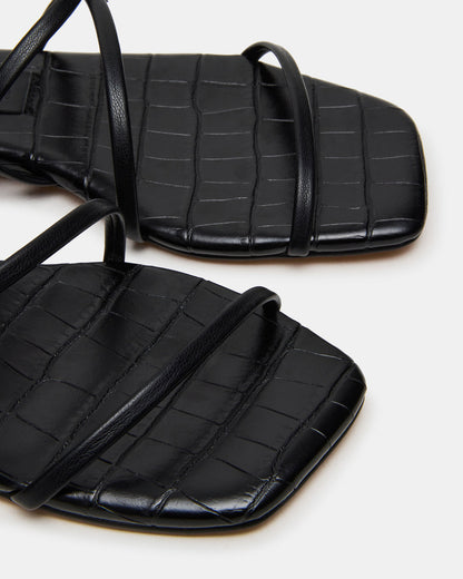TANGO Black Square-Toe Strappy Women's Sandal | Steve Madden Top Pick