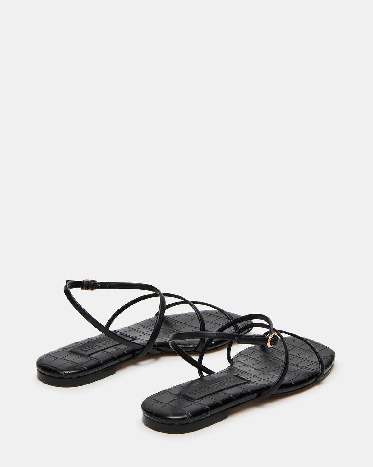 TANGO Black Square-Toe Strappy Women's Sandal | Steve Madden Top Pick