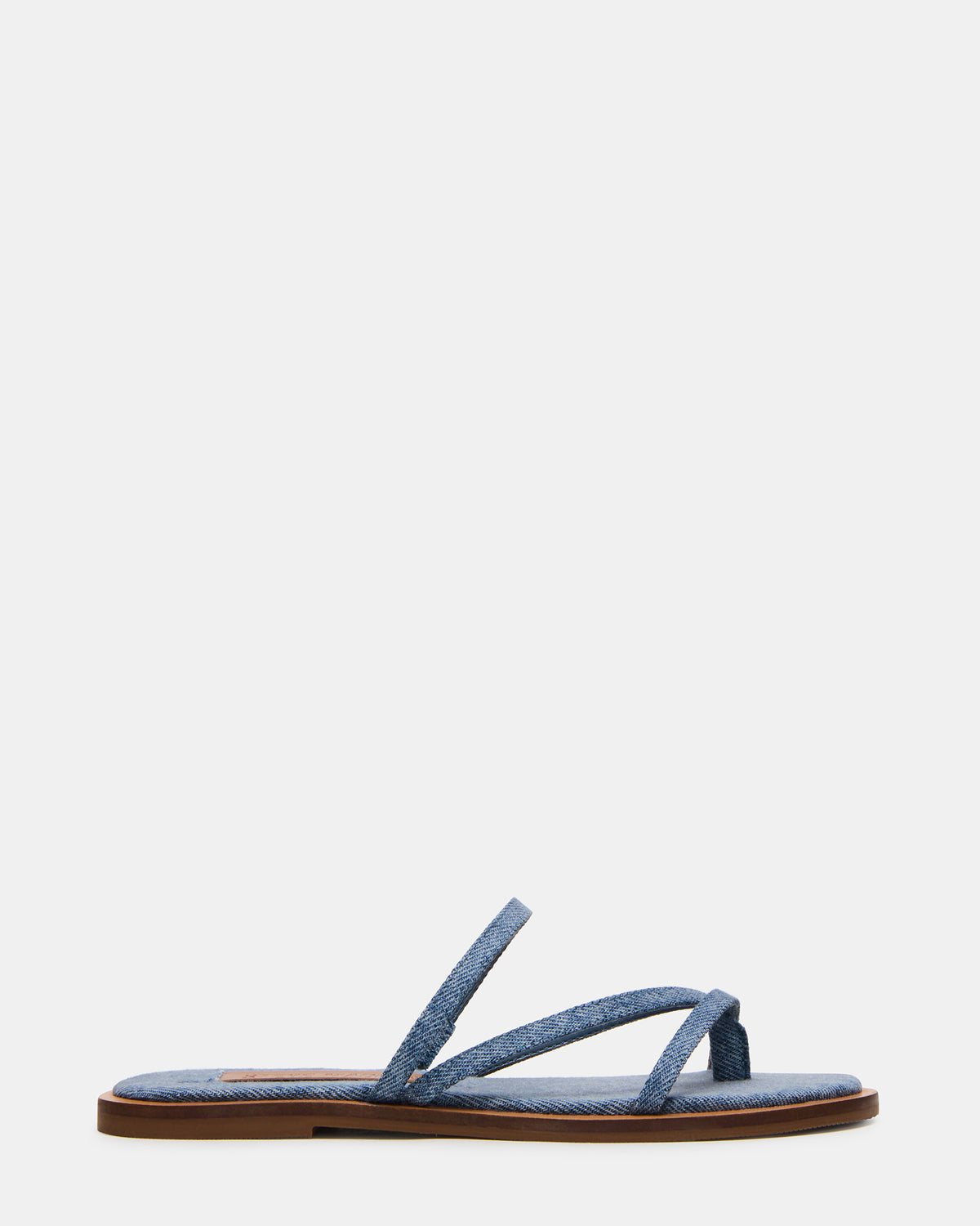 ELLERY Denim Fabric Strappy Thong Slide Women's Sandal | Steve Madden Popular