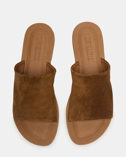KIPP Chestnut Suede Slide Women's Sandal | Steve Madden New