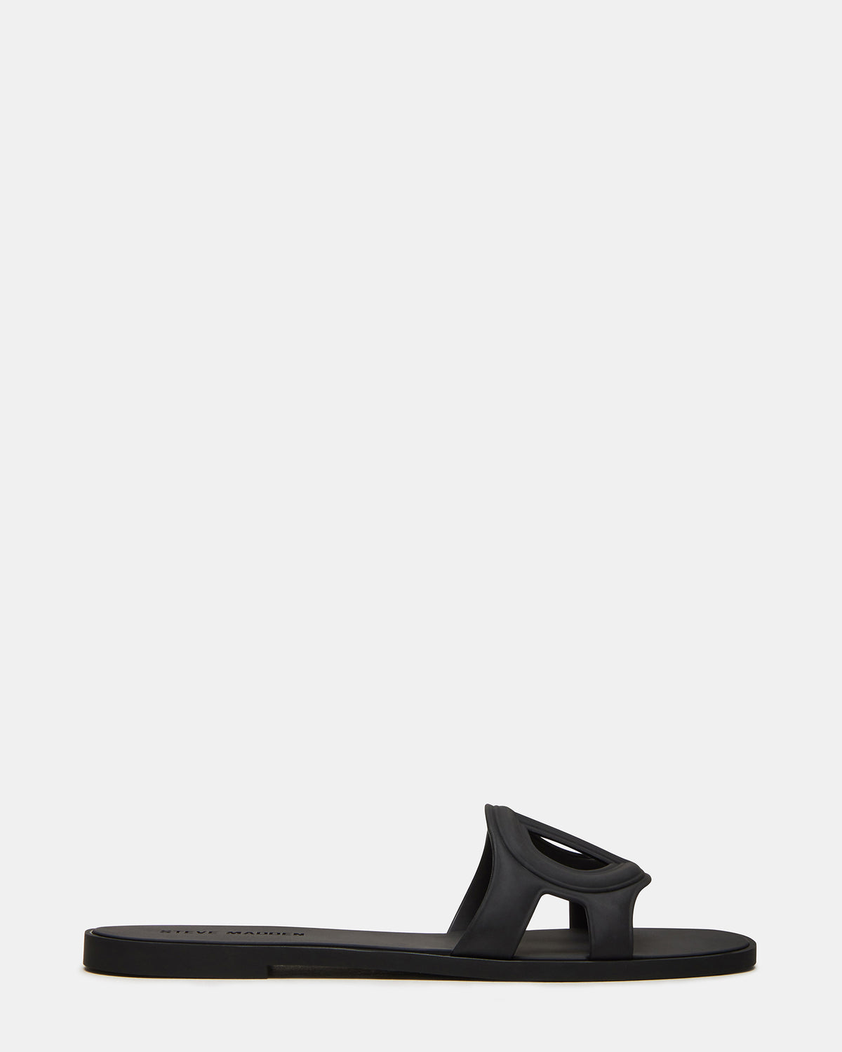 JELLIE Black Women's Square Toe Slide Sandal | Steve Madden Classic