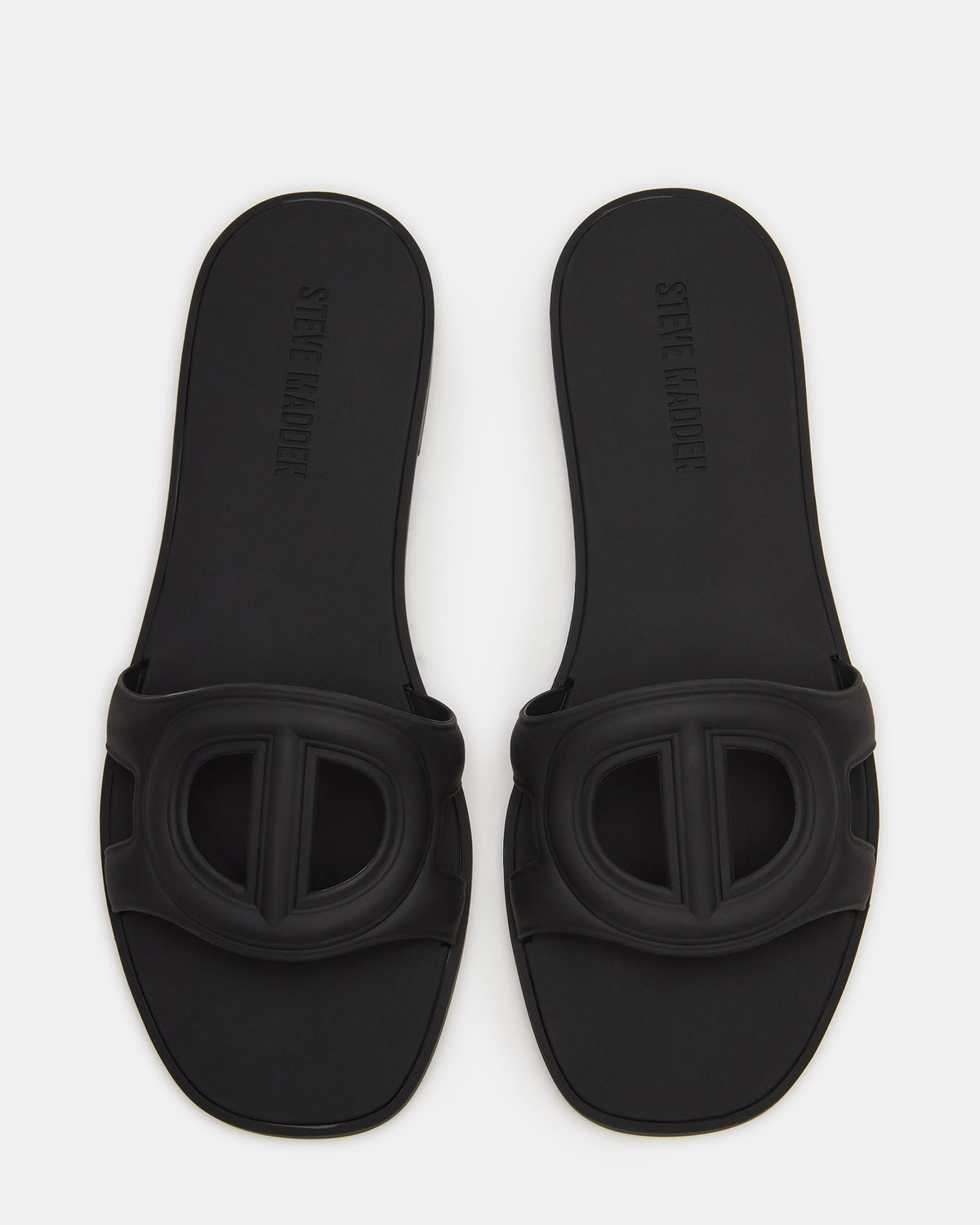 JELLIE Black Women's Square Toe Slide Sandal | Steve Madden Classic