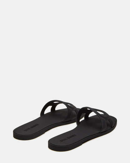 JELLIE Black Women's Square Toe Slide Sandal | Steve Madden Classic