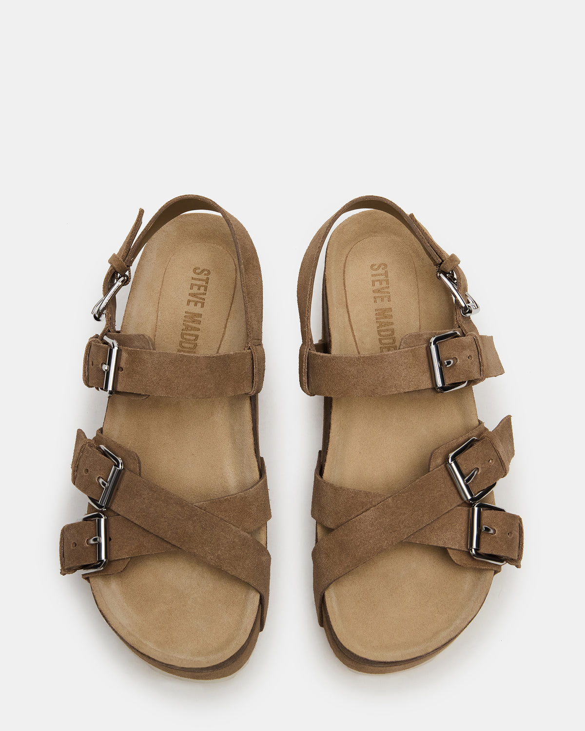KIWI Taupe Suede Women's Strappy Platform Sandal | Steve Madden New
