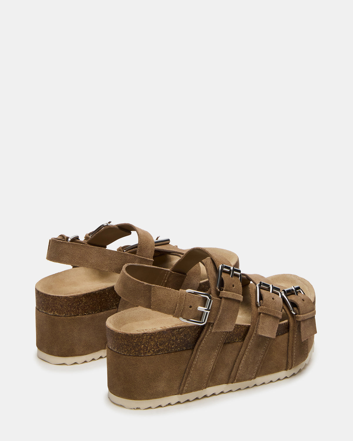 KIWI Taupe Suede Women's Strappy Platform Sandal | Steve Madden New