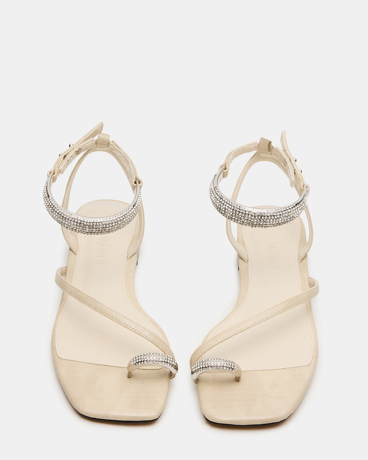 ODYSSEY-R Bone Crocodile Strappy Square-Toe Women Sandal | Steve Madden Everyday
