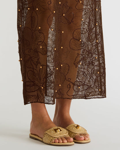 MORELAND Sequin Blue Quilted Slide Women's Sandal | Steve Madden Everyday