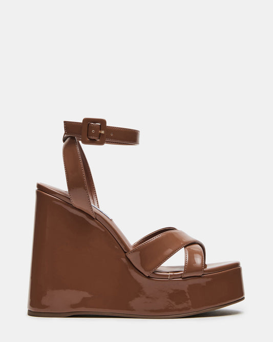 PINNACLE Camel Patent Women's Platform Wedge Sandal | Steve Madden Special Offer