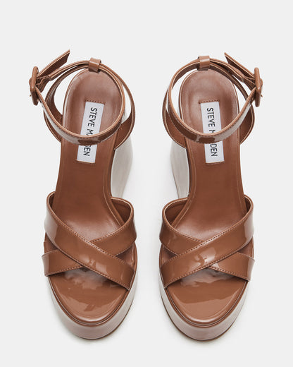 PINNACLE Camel Patent Women's Platform Wedge Sandal | Steve Madden Special Offer