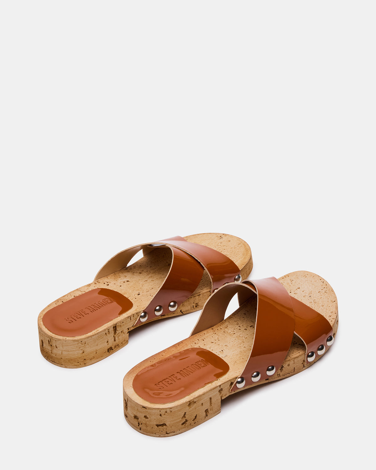 CANTLAY Camel Patent Studded Mule Slide Women's Sandal | Steve Madden Best Price