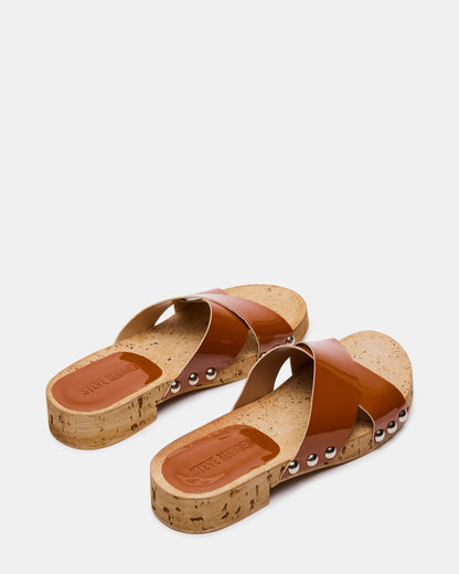 CANTLAY Camel Patent Studded Mule Slide Women's Sandal | Steve Madden Best Price