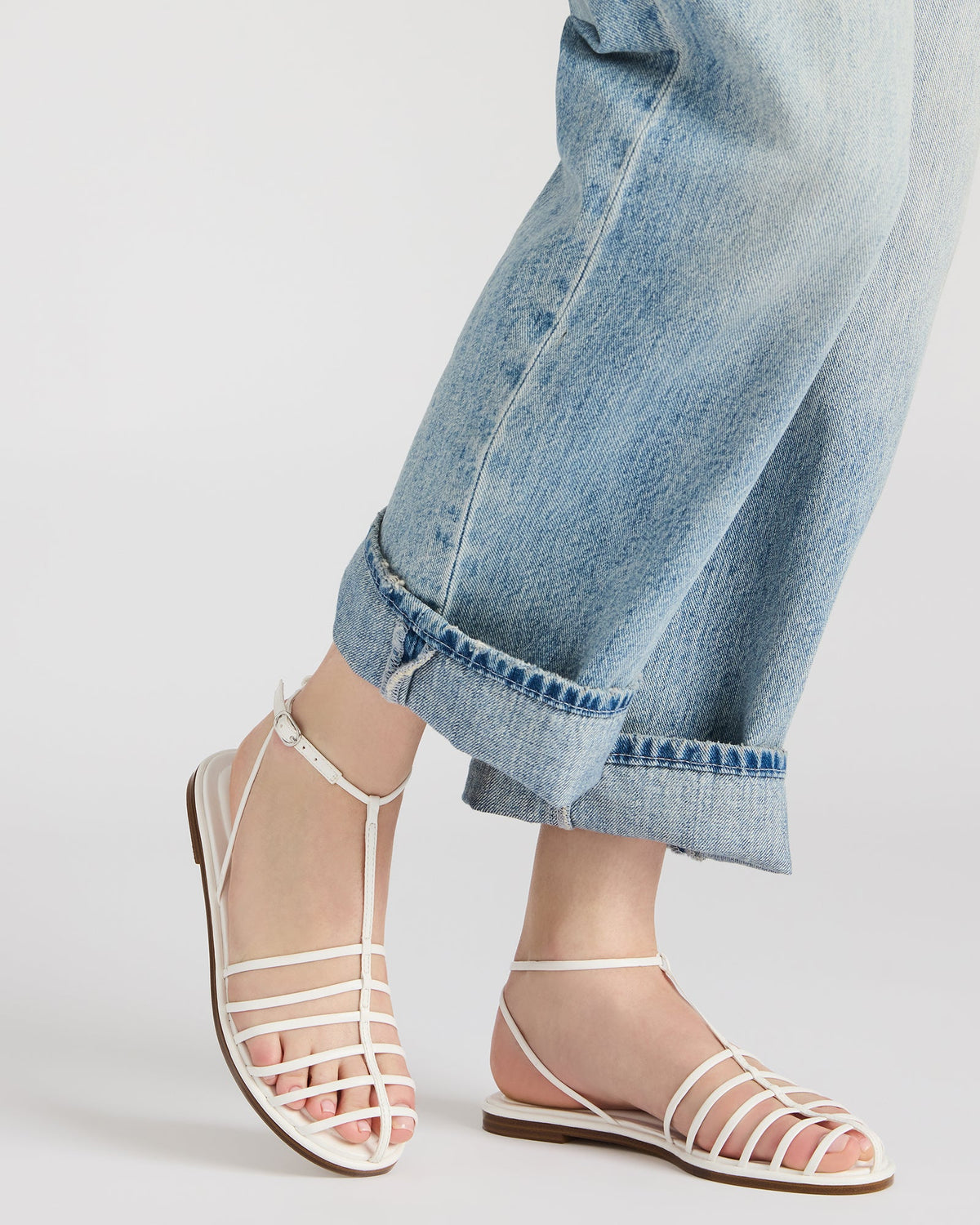 MARIN White Flat Strappy Fisherman Sandal | Steve Madden Deals