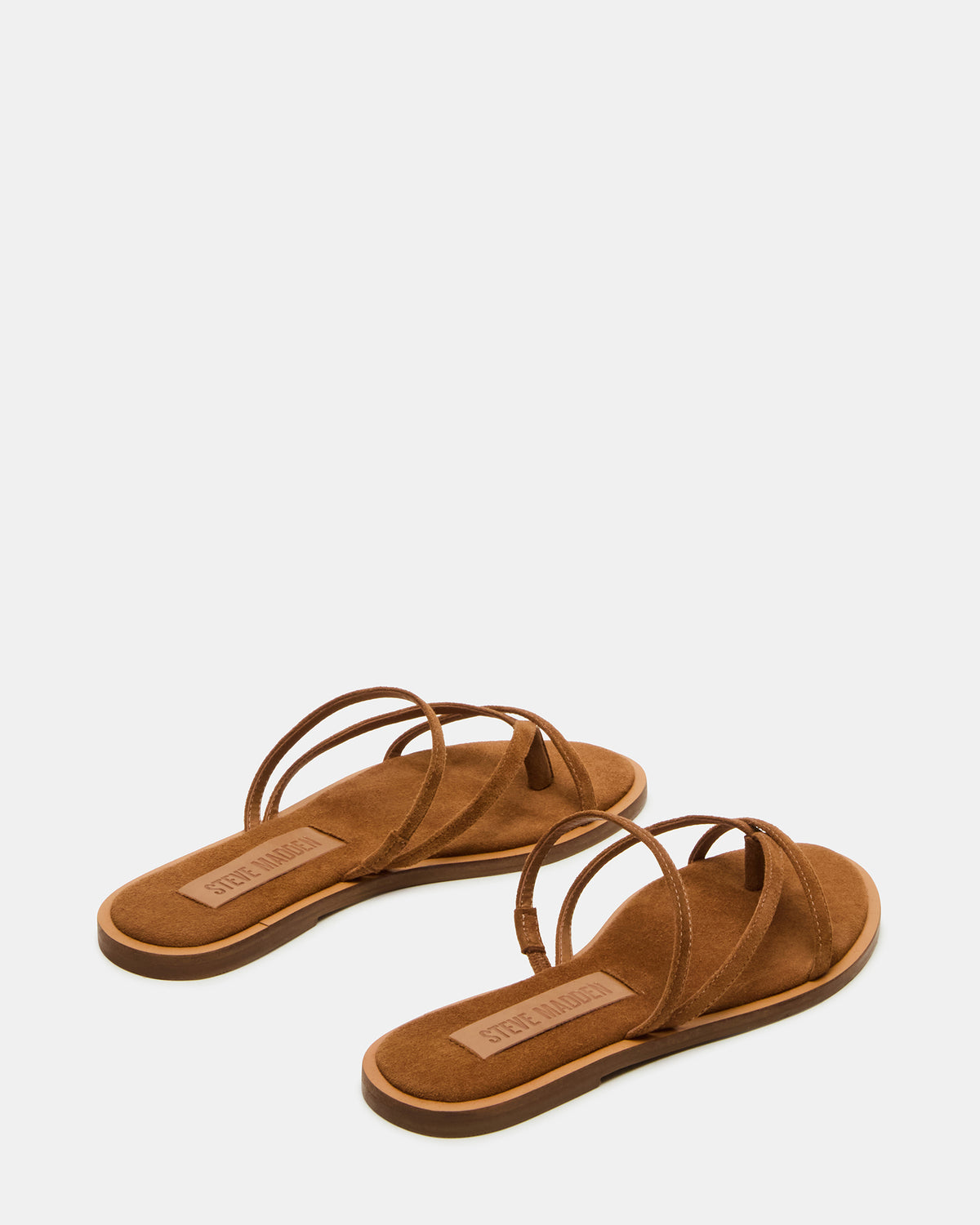 ELLERY Chestnut Suede Strappy Thong Slide Women's Sandal | Steve Madden Premium