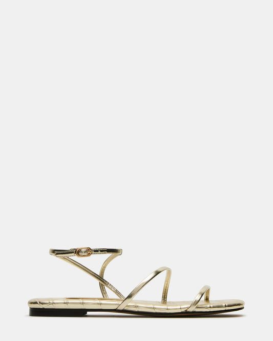 TANGO Gold Square-Toe Strappy Women's Sandal | Steve Madden Trusted