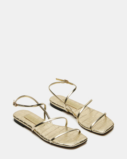 TANGO Gold Square-Toe Strappy Women's Sandal | Steve Madden Trusted
