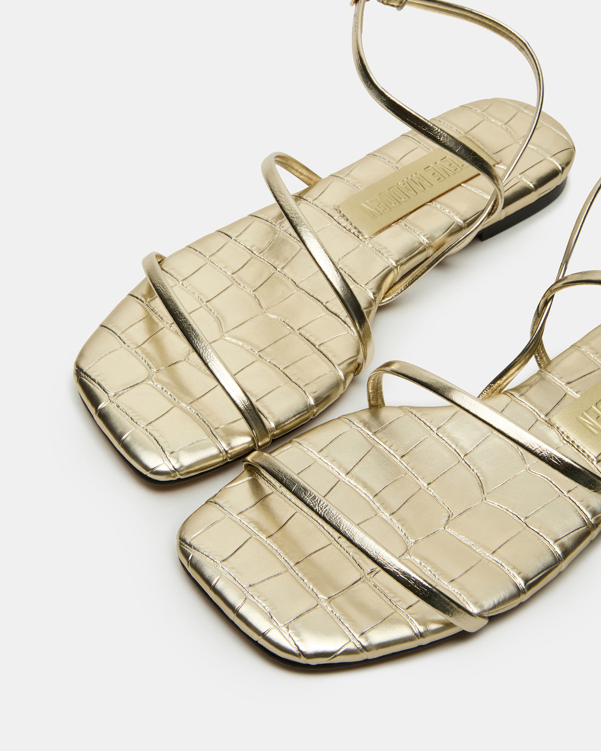 TANGO Gold Square-Toe Strappy Women's Sandal | Steve Madden Trusted