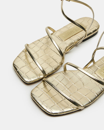 TANGO Gold Square-Toe Strappy Women's Sandal | Steve Madden Trusted