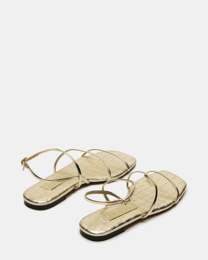TANGO Gold Square-Toe Strappy Women's Sandal | Steve Madden Trusted