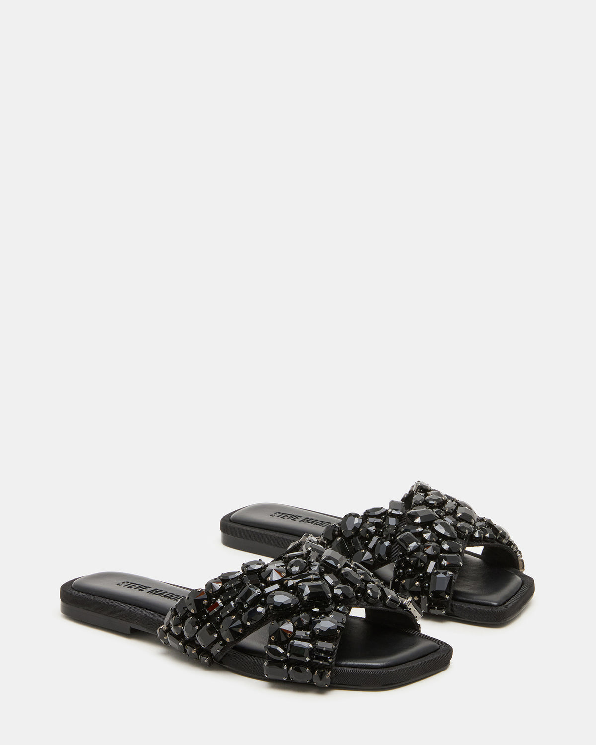 LEVITY Black Square-Toe Slide Women's Sandal | Steve Madden Popular