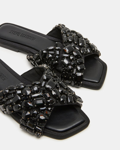 LEVITY Black Square-Toe Slide Women's Sandal | Steve Madden Popular