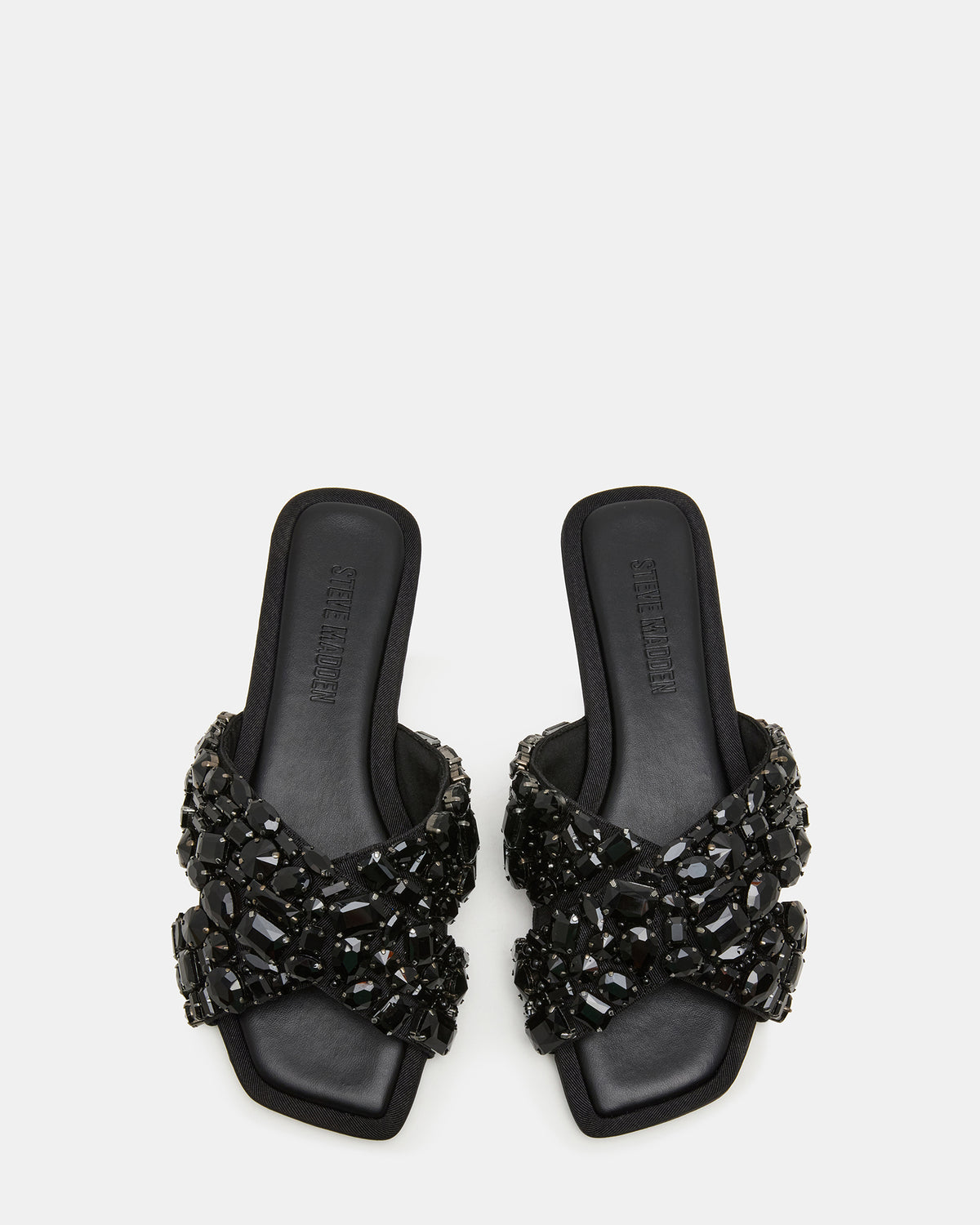 LEVITY Black Square-Toe Slide Women's Sandal | Steve Madden Popular