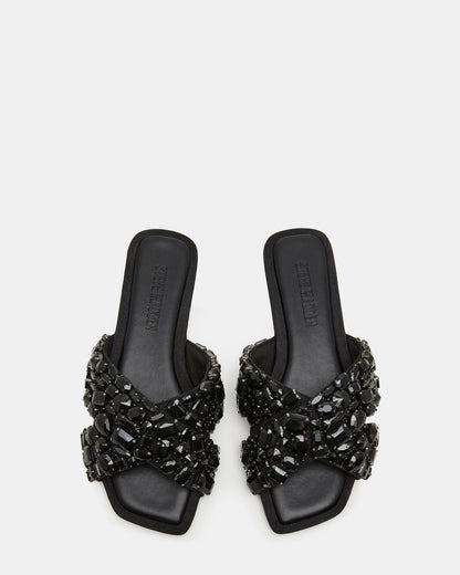 LEVITY Black Square-Toe Slide Women's Sandal | Steve Madden Popular