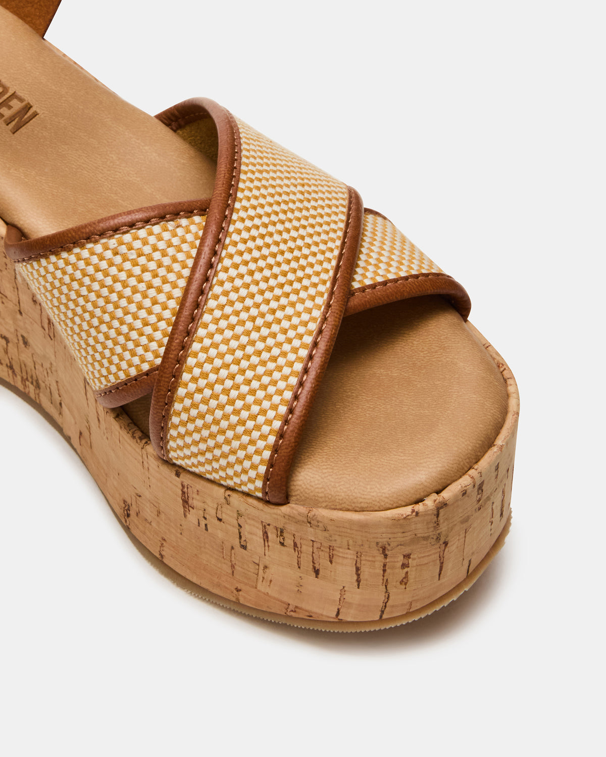 JETSET Brown Multi Platform Wedge Women's Sandal | Steve Madden Smart Buy