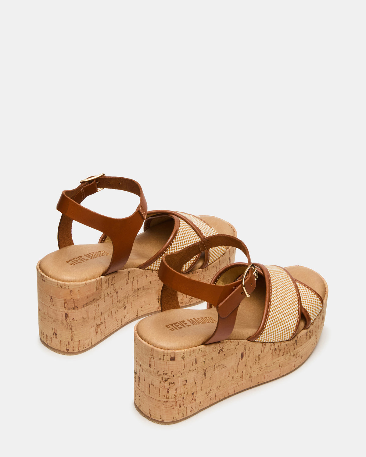 JETSET Brown Multi Platform Wedge Women's Sandal | Steve Madden Smart Buy