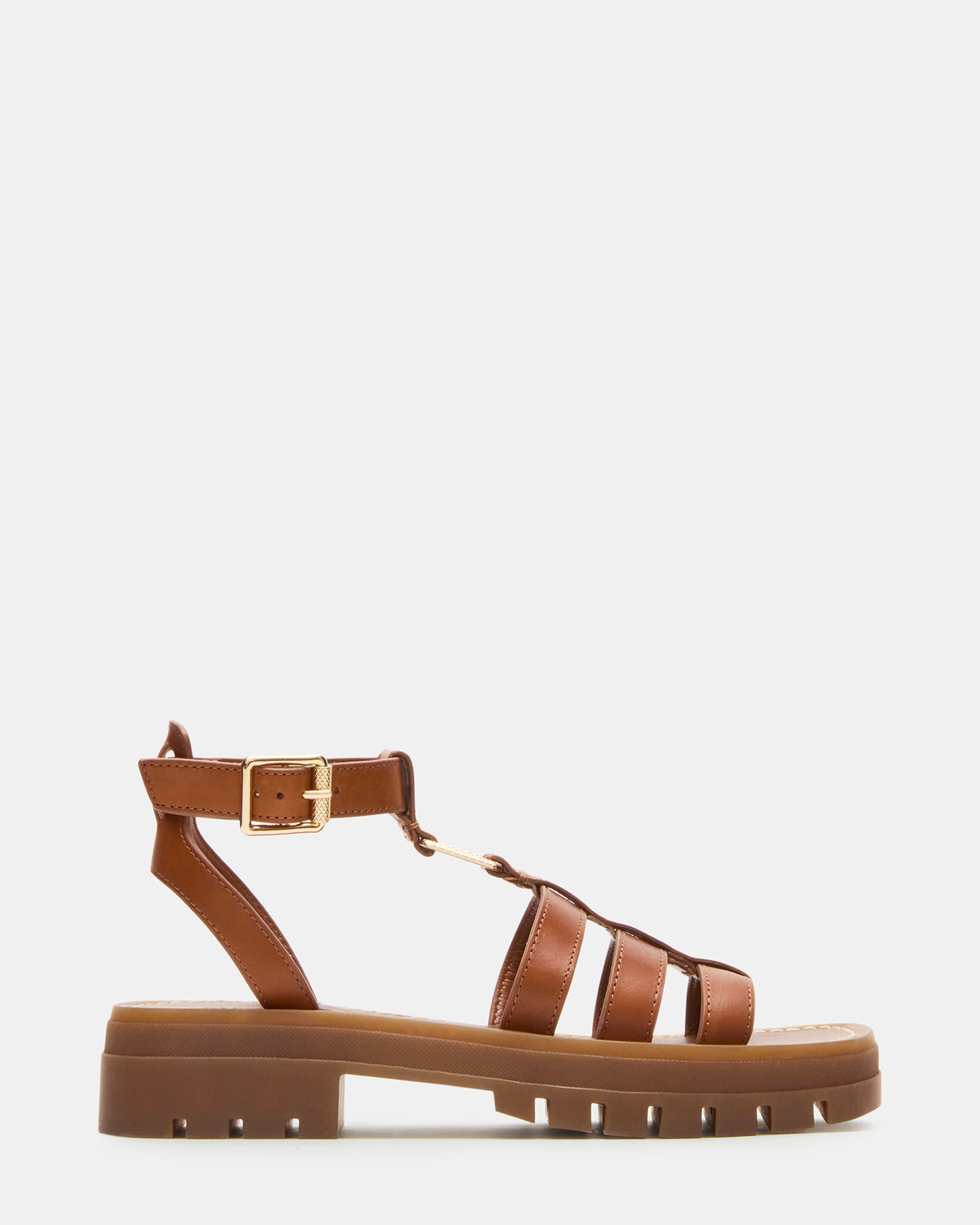 JARELLI Tan Leather Strappy Platform Women's Sandal | Steve Madden Premium