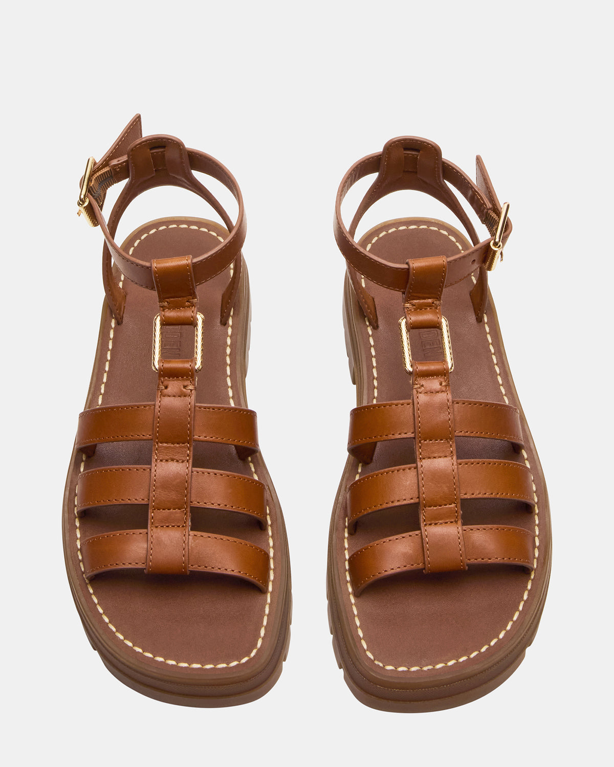 JARELLI Tan Leather Strappy Platform Women's Sandal | Steve Madden Premium