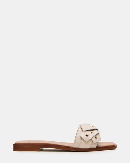 HILARIA Bone Leather Square-Toe Slide Women's Sandal | Steve Madden Recommended