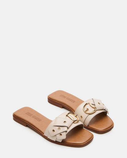 HILARIA Bone Leather Square-Toe Slide Women's Sandal | Steve Madden Recommended