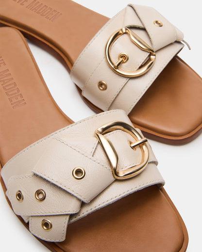 HILARIA Bone Leather Square-Toe Slide Women's Sandal | Steve Madden Recommended