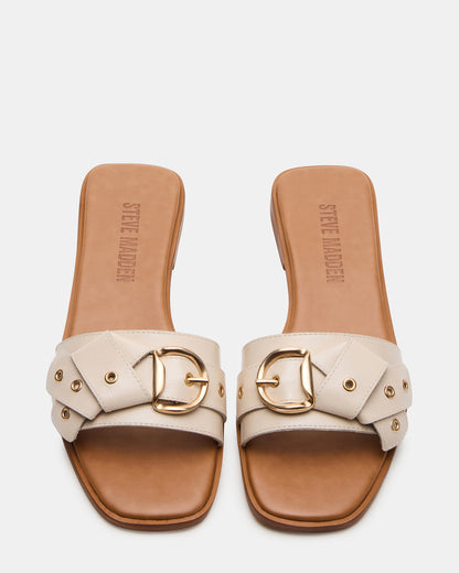 HILARIA Bone Leather Square-Toe Slide Women's Sandal | Steve Madden Recommended