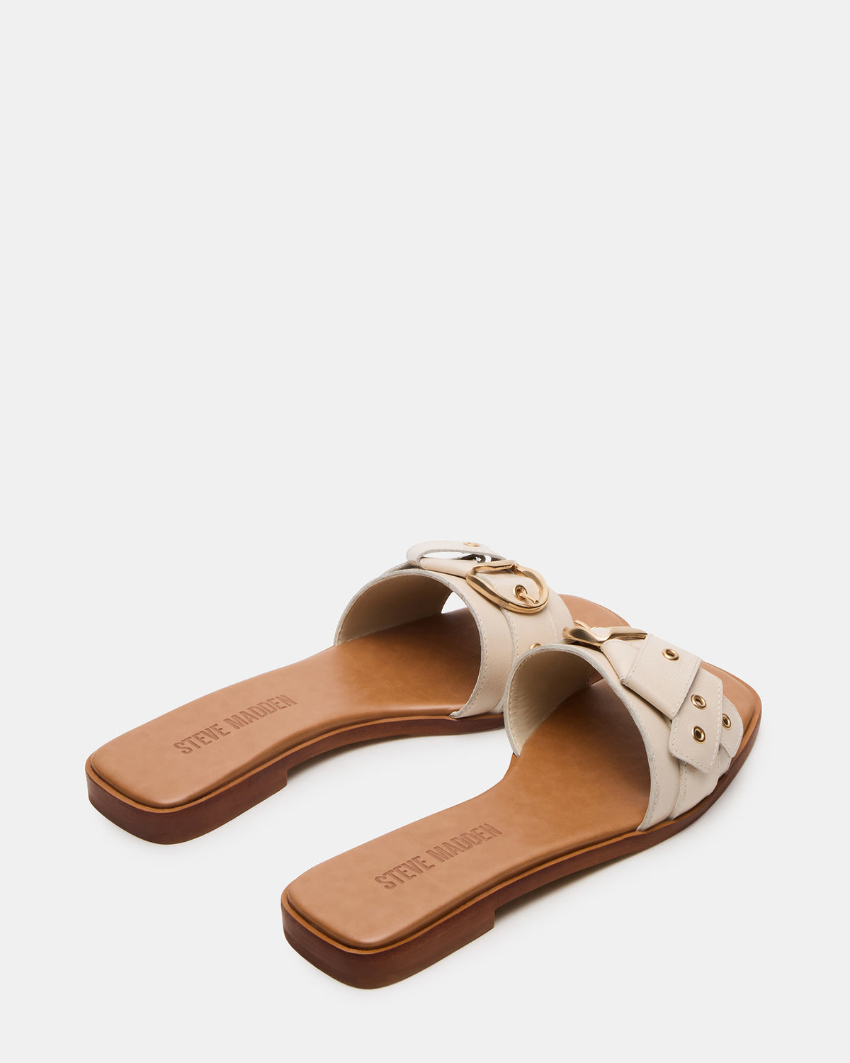 HILARIA Bone Leather Square-Toe Slide Women's Sandal | Steve Madden Recommended