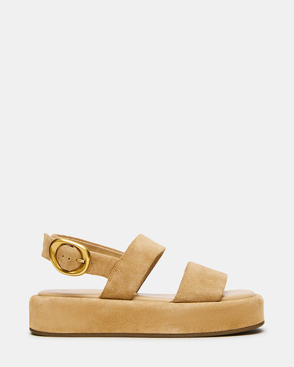 BARONI Sand Suede Square-Toe Platform Women's Sandals | Steve Madden Exclusive