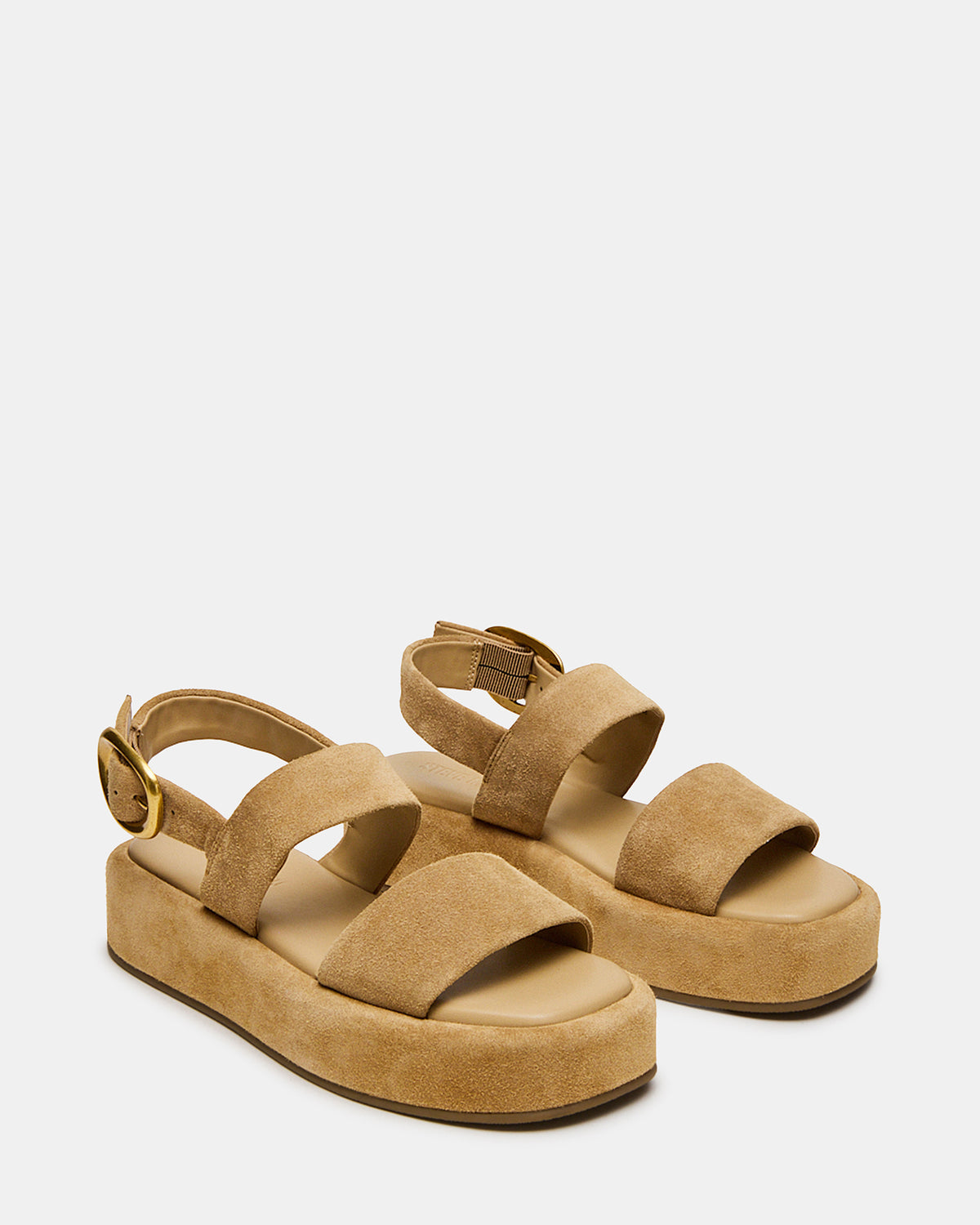 BARONI Sand Suede Square-Toe Platform Women's Sandals | Steve Madden Exclusive