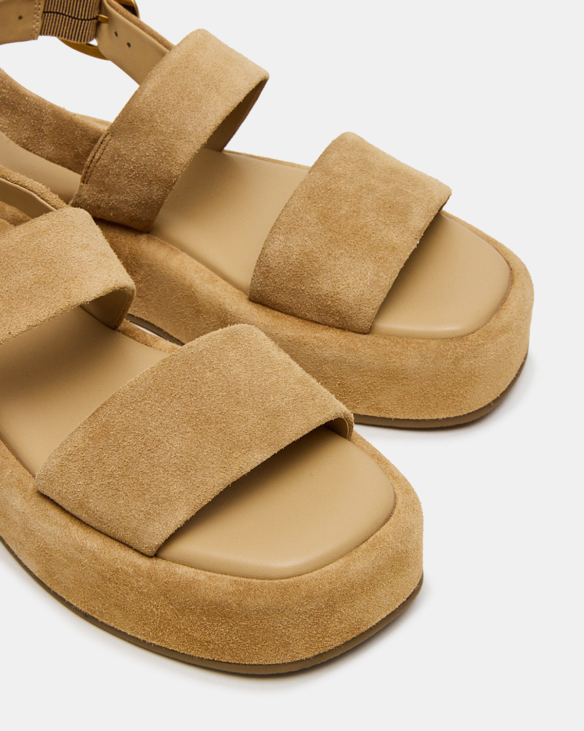 BARONI Sand Suede Square-Toe Platform Women's Sandals | Steve Madden Exclusive